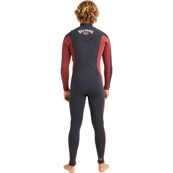 2025 Billabong Herre Absolute Naturlig 4/3mm Våddragt Chest Zip ABYW100258 - Burnt Henna